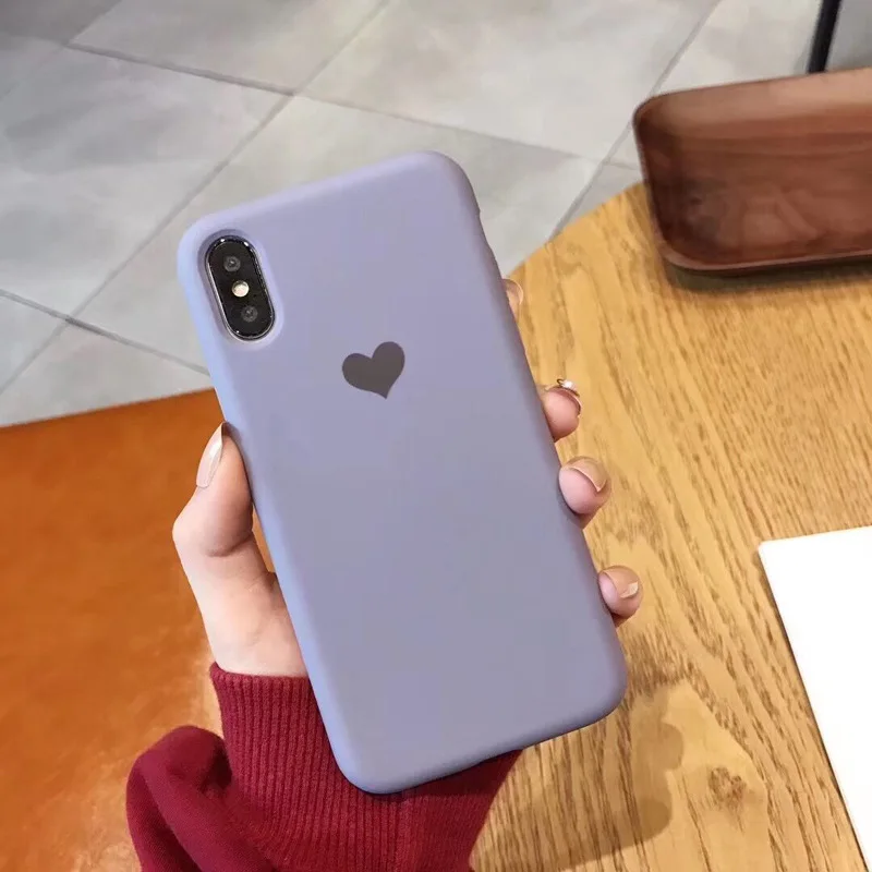 Новый жидкий силиконовый чехол для мобильного телефона love iphoneXSmax Apple 8plus все