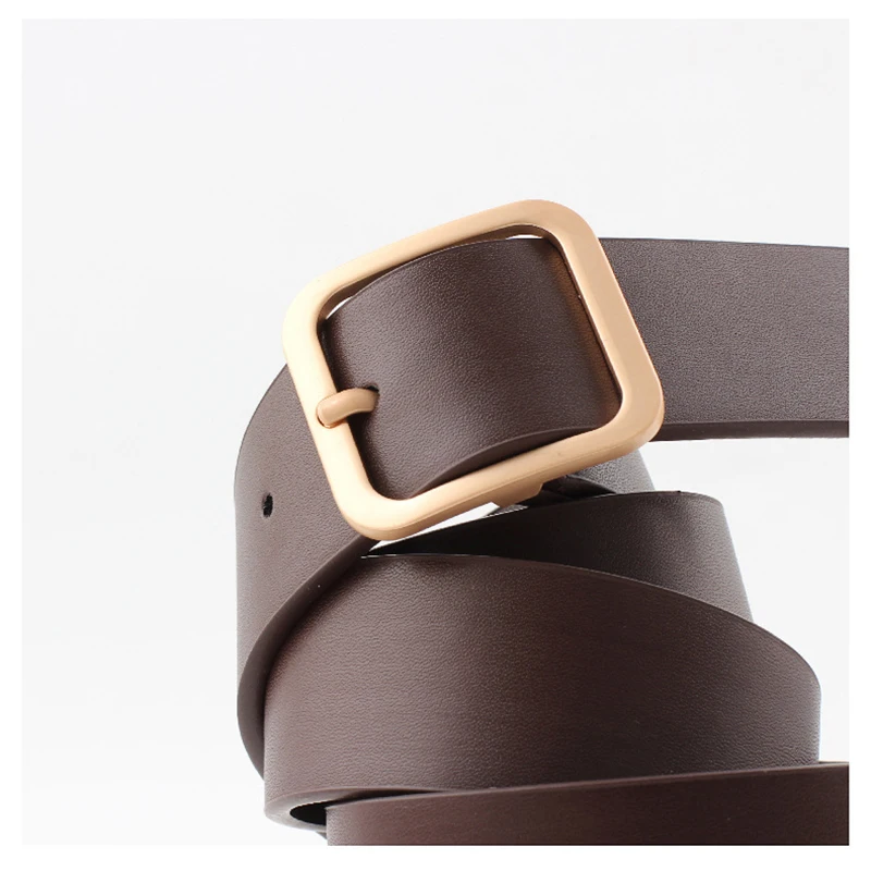 

HATCYGGO Fashion Women Belts PU Leather Square Pin Buckle Waist Belt Female Waistband Straps Women Jeans Pants Wholesale