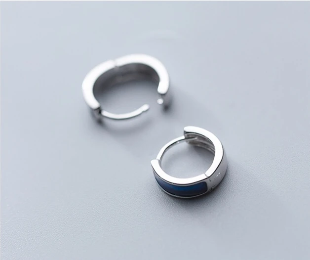 Серьги из стерлингового серебра S925 пробы модные градиентные круглые серьги