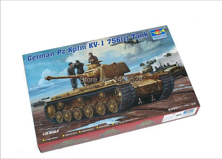 Trumpeter 1/35 00366 немецкий PZ.KPFM KV-1 756(R) TANK шкала сборки набор моделей | Игрушки и хобби