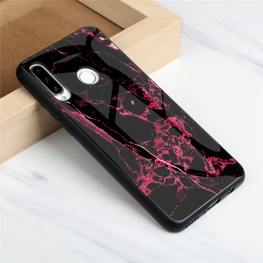 KISSCASE Tempered Glass Case For Huawei P20 P30 Lite Mate 20 Pro Marble Back Y9 2019 Nova 4 3I 3 Funda Capa |
