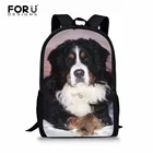 Рюкзак FORUDESIGNS для девочек-подростков с бернскими собаками, Женский школьный ранец на плечо, студенческий портфель на заказ