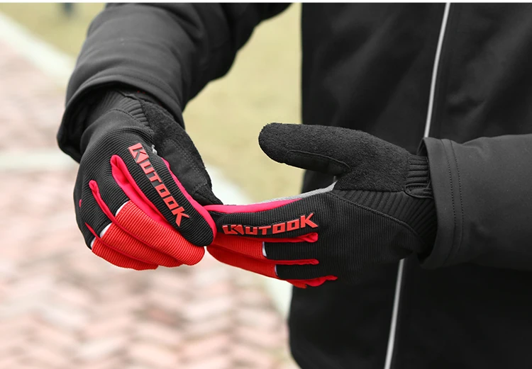 KUTOOK, мужские перчатки для велоспорта, женские, полный палец, MTB, шоссейные, велосипедные перчатки с сенсорным экраном, для спорта на открытом воздухе, велосипедные перчатки с гелевой подкладкой, перчатки с лайкрой