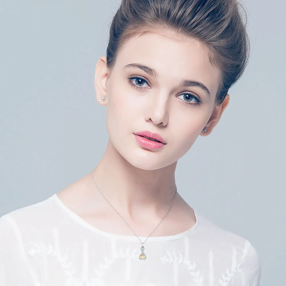 Женское ожерелье из серебра 925 пробы с натуральным Цитрином|gift gifts|gift womengift necklace |