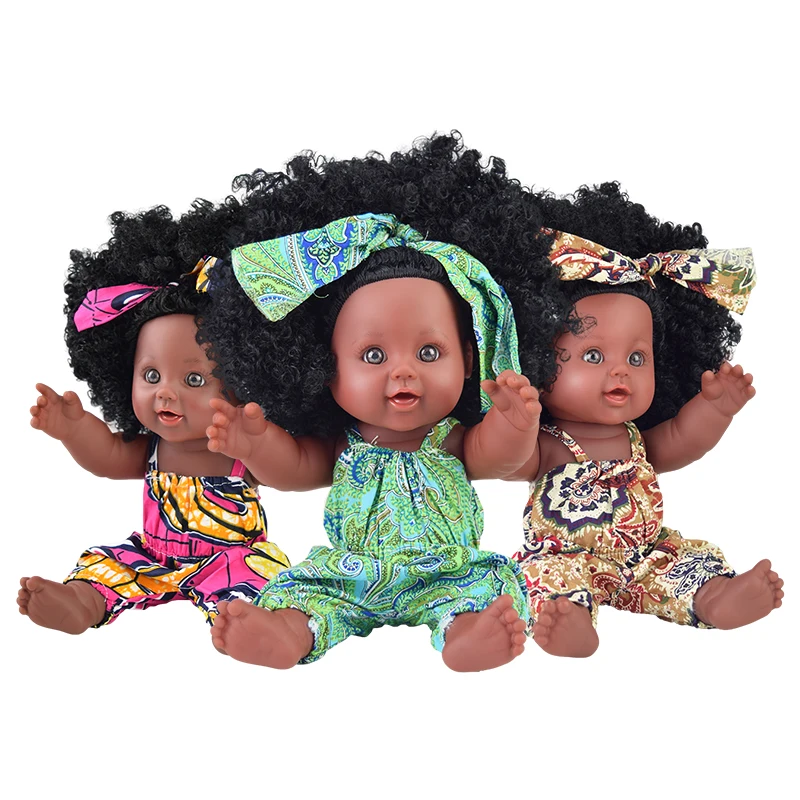 Pop hair 12 дюймов черная Модная Кукла reborn силиконовая виниловая 30 см для