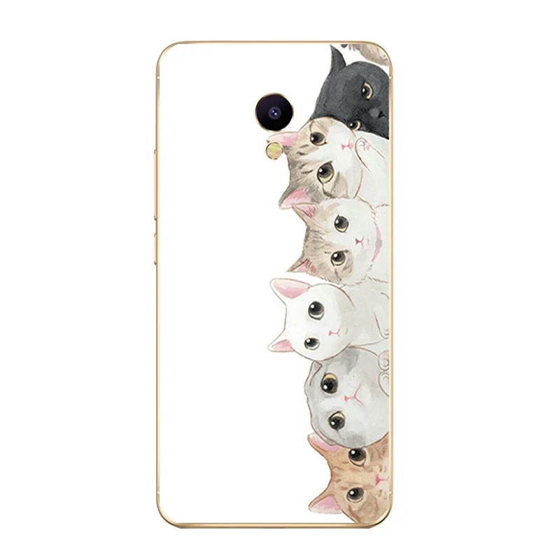 Для Meizu M2 M3 M3S Mini чехол для телефона для Meilan M5/M5S Mini Shell U10 U20 Чехол Мягкий ТПУ чехол с изображением кошек семейный дизайн