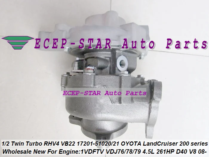 Турбо турбо RHV4 VB22 1720151020 1720151021 17201 51020 51021 для TOYOTA LandCruiser 200 D40 V8 2008 1VDFTV 4.5L 1 шт.|toyota