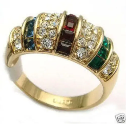 Доставка&gt женское ювелирное изделие голубое рубиновое зеленое кольцо размер