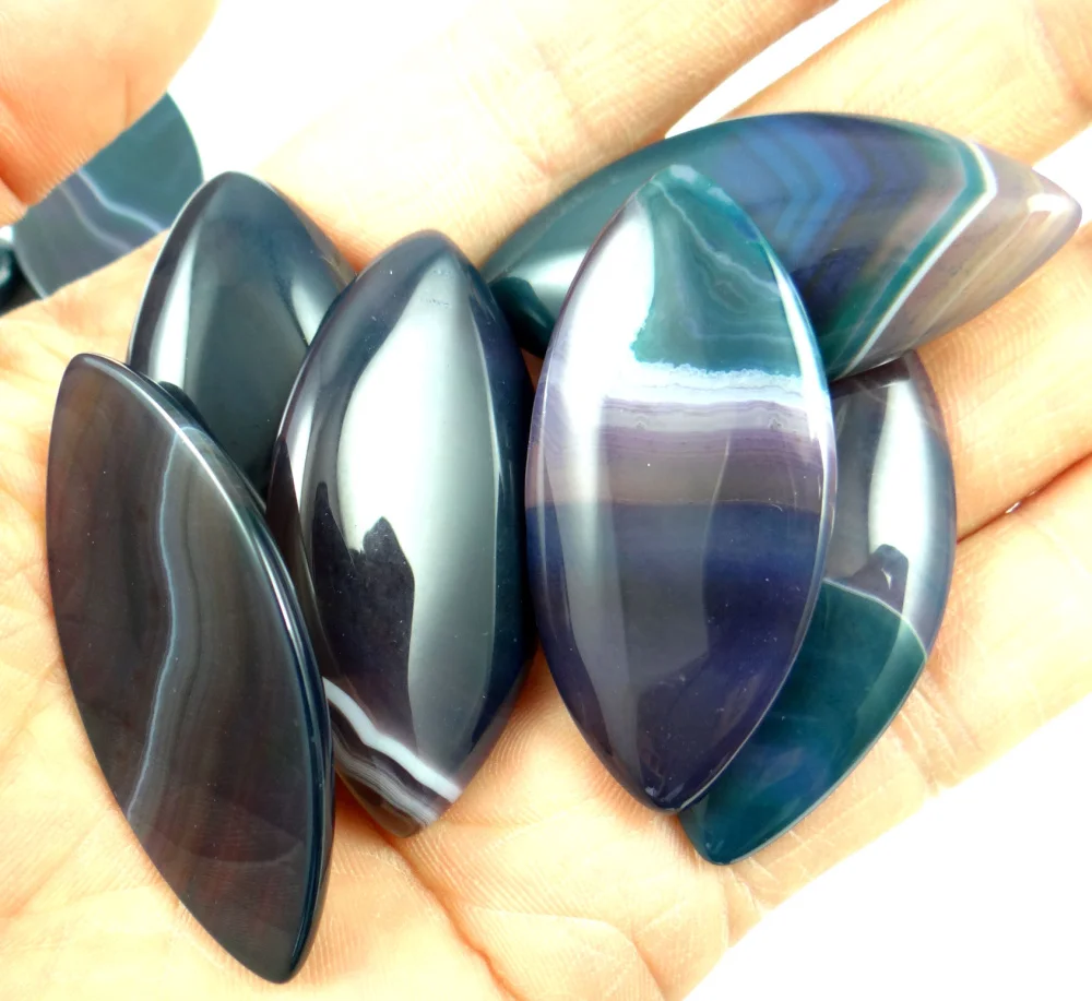 Оптом 50*25 мм 10 шт. модные полосатые агаты из натурального камня Овальные Кабошоны