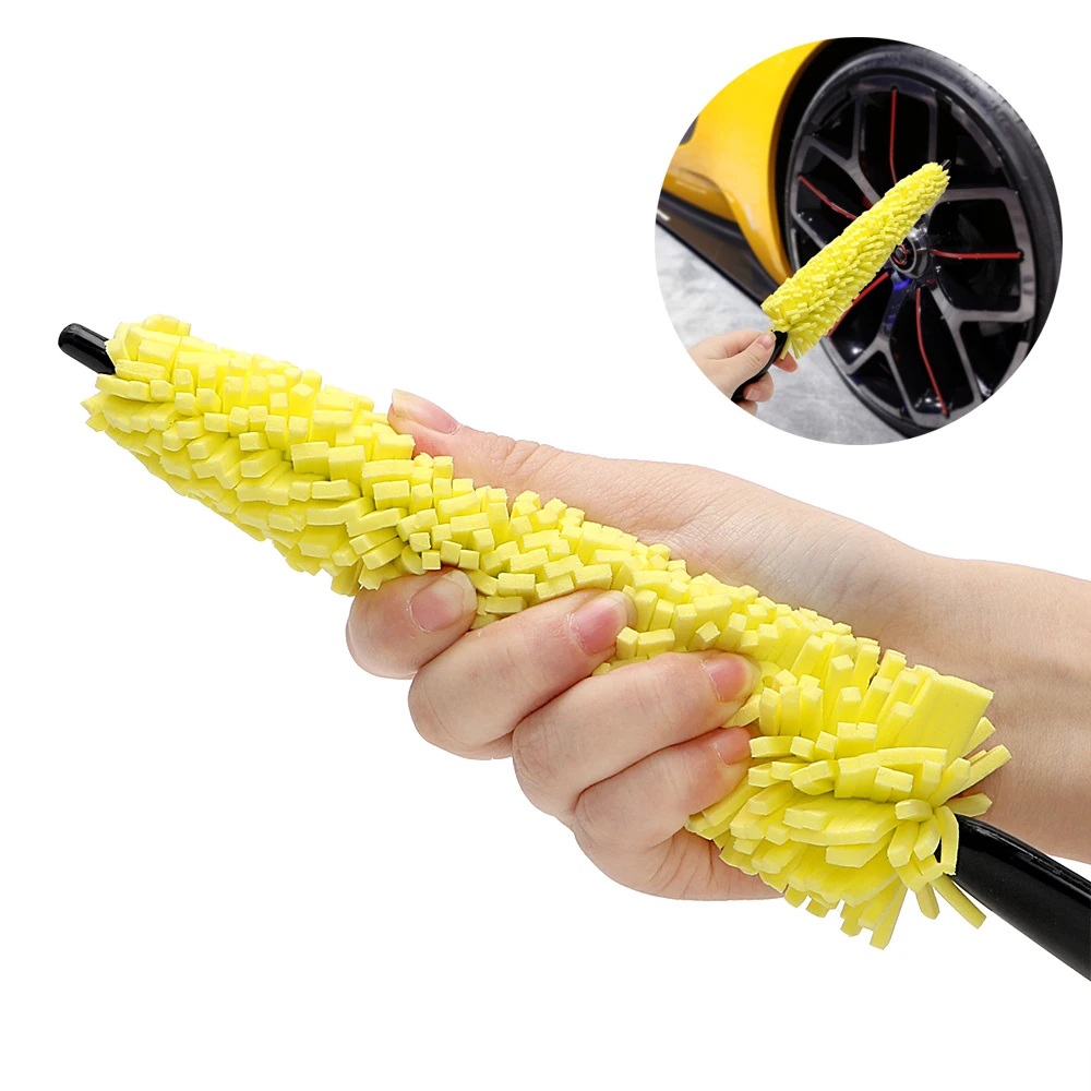 

Car Wash Sponges Wheel Rims Tire Washing Brush Tools Auto Scrub Brush Plastic Handle Vehicle Cleaning Brush Car Wheel Brush