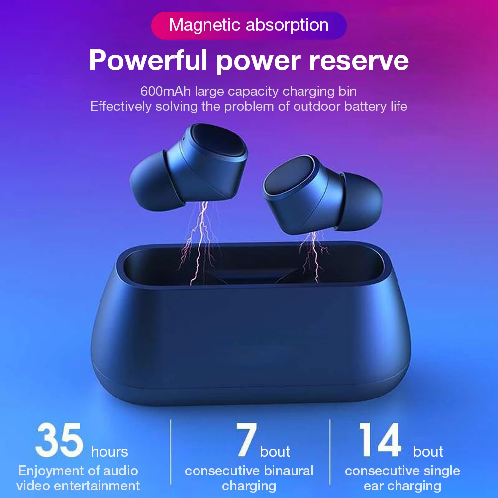 T1 Bluetooth 5,0 наушники TWS двойной микрофон настоящая Беспроводная Стерео Гарнитура 3D спортивная IPX5 Водонепроницаемая с зарядным устройством