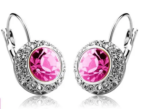 Круглые вечерние Ги клипсы с австрийским кристаллом|earrings fashion|circle crystalqueen earrings |
