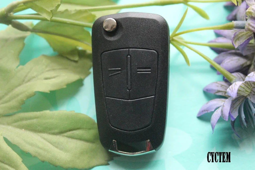 CYCTEM Uncut 2 Buttons Flip Folding Remote Key Shell Fob Case Blank Cover With Battery Clip HU100 Blade Fit For Opel | Автомобили и