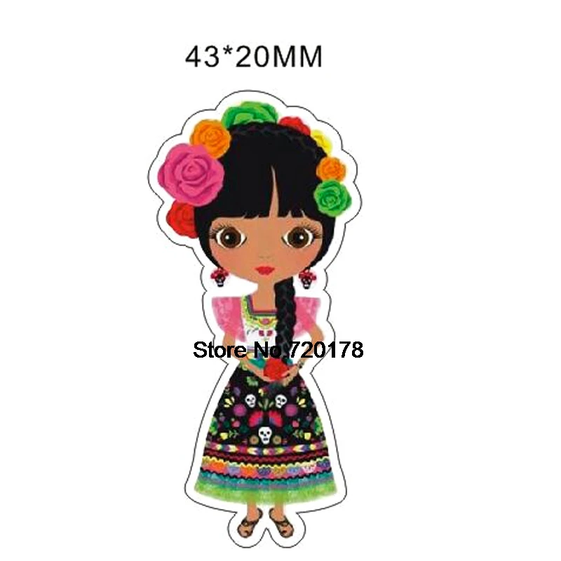 

Авторские изделия из смолы с нарисованной девочкой, плоское украшение из смолы) с плоским дном смолы милые кабошоны для бант центр, 50 шт в на...