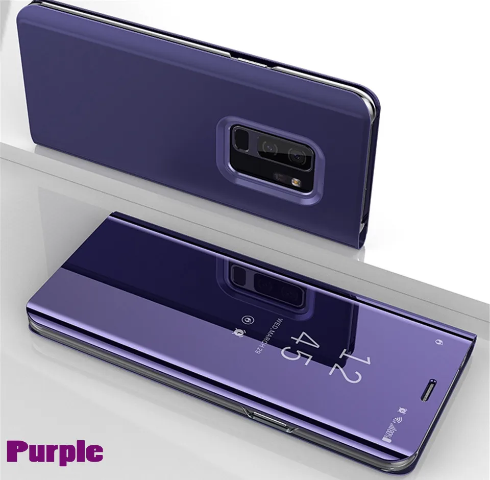 Purple Зеркальный кожаный чехол-книжка для huawei P30 P20 pro P10 Lite P Smart чехол mate 10 20 Pro 20X Nova 3 3i 4 Honor 10 9 Lite чехол - Цвет: Purple