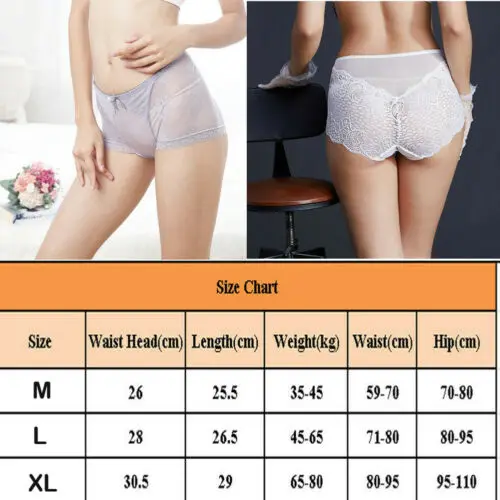 Для женщин Sexy цветочные кружевные трусики Боксеры Короткие HighWaist краткое Boyshort