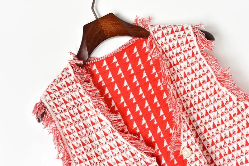 Элегантный клетчатый кардиган с открытой строчкой женский жилет трикотажное