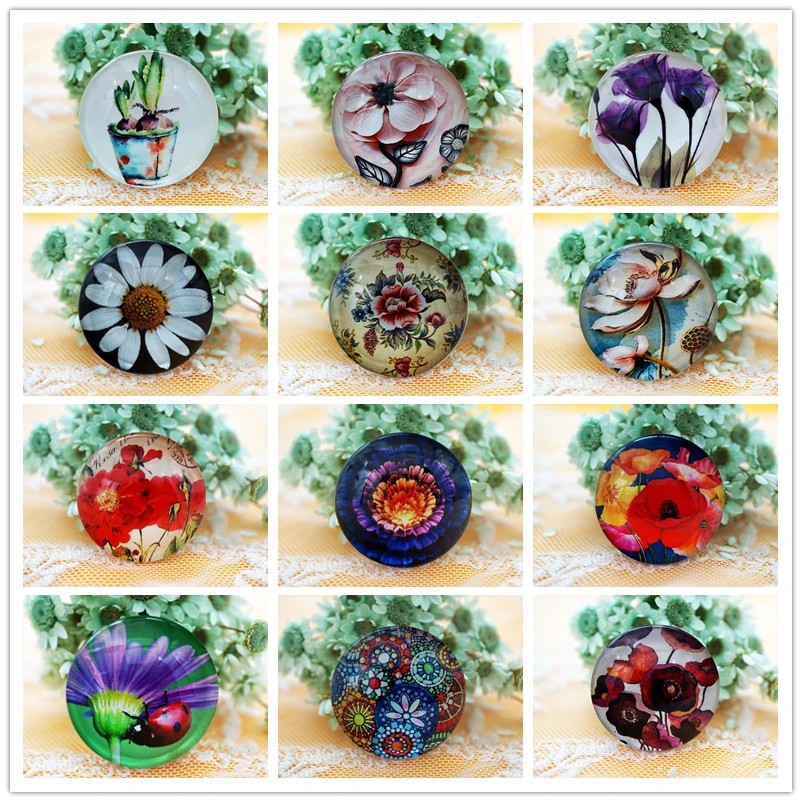 

5PCS/lot Round 25MM Glass Cabochon for brooch Jewelry Supply earrings for making women 2019 rings Jewelry Accessories Crafts