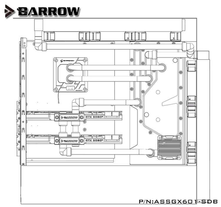 Акриловая доска Barrow в качестве Водного Канала для ROG Strix Helios GX601 чехол компьютера