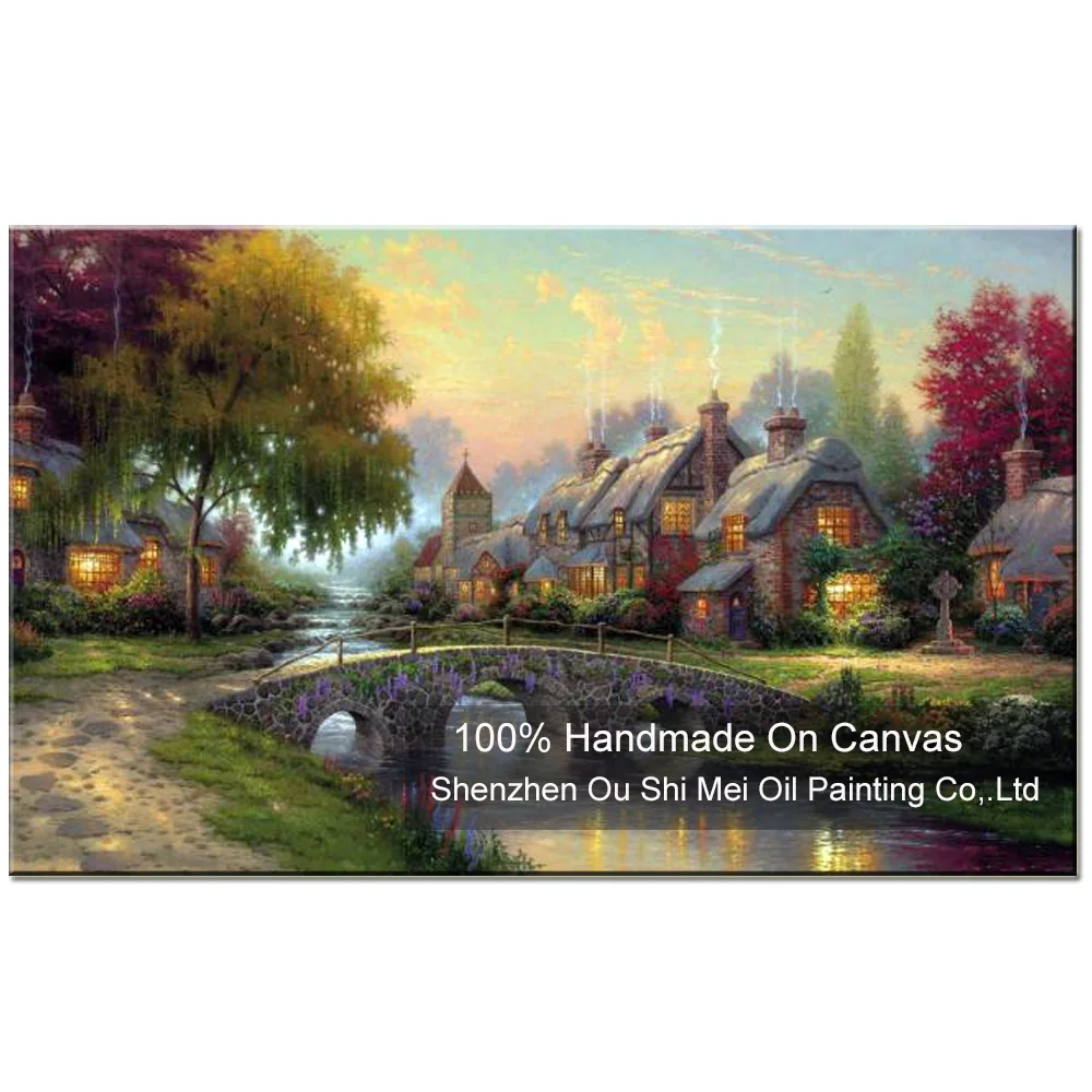 

New Hand Painted Thomas Landscape Oil Painting On Canvas for Home Decor European Country Scenery Living Room Decor Paintings Art