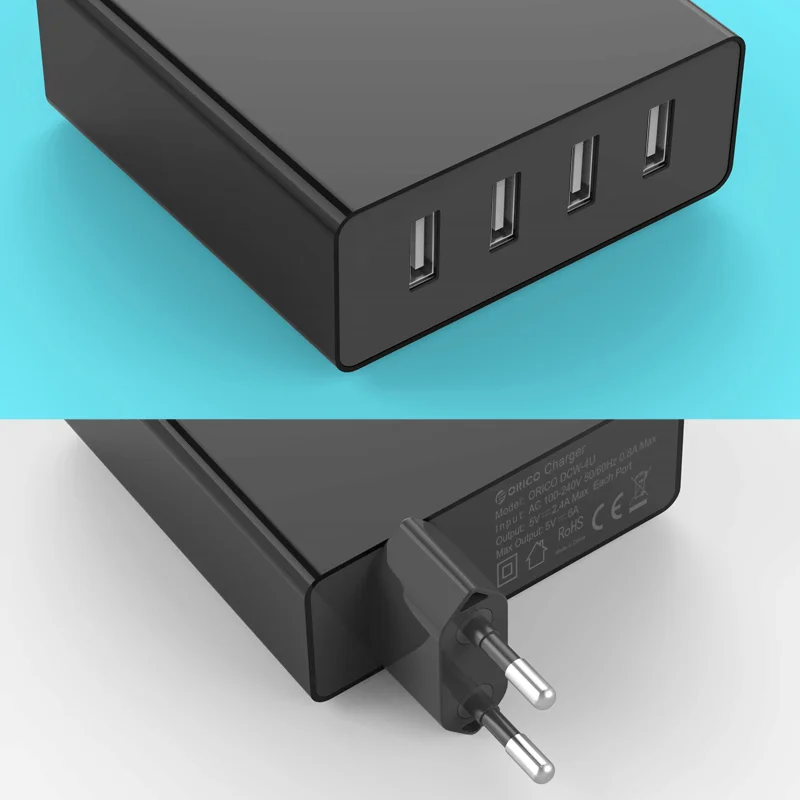 ORICO DCW-4U 4-Порты стены USB телефон Зарядное устройство 5V2. 4A* 4 6A30W всего Выход мобильного телефона путешествия Зарядное устройство для смартфонов