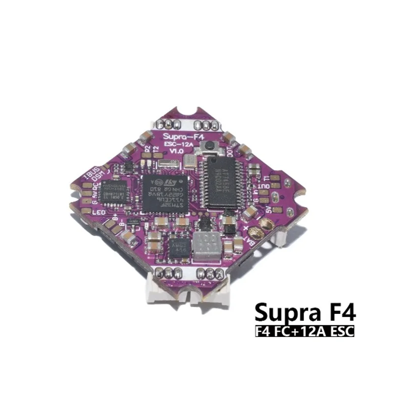 Контроллер полета SupraF4 12A V1.0 STM32F411 F4 AIO OSD BEC & BL_S 2 4S 4In1 ESC для RC FPV Indoor Tiny Whoop Racing