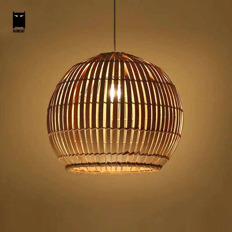 

Бамбуковый Плетеный ротанговый круглый шар, подвесной светильник, светильник Юго-Восточной Японии, подвесная Азия, лампа Luminaria, для помещен...