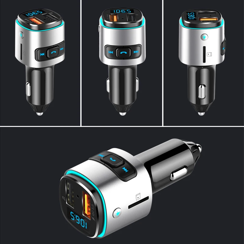 Быстрая зарядка QC3.0 автомобильное зарядное устройство Автомобильный MP3-плеер U диск/TF карта музыкальный плеер Bluetooth приемник hands-free Телефон fm-передатчик