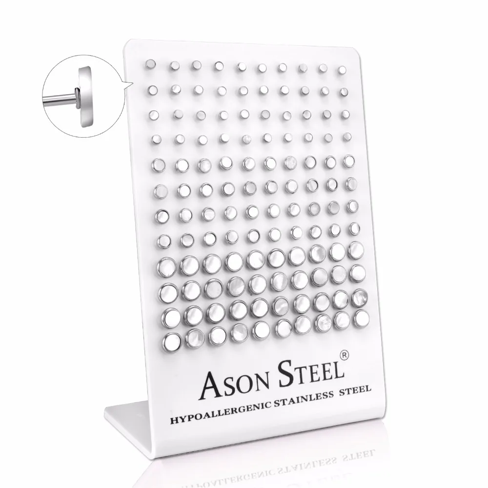 Высококачественные белые прозрачные украшения для пирсинга ASONSTEEL женщин и