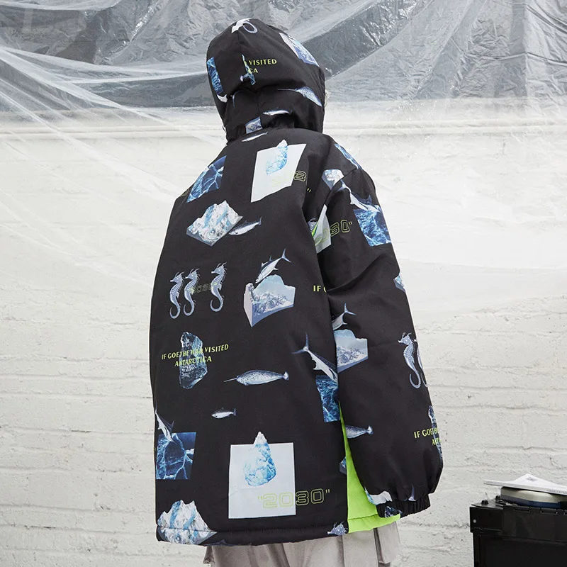 2018 зимняя негабаритная парка куртка уличная Iceberg хип-хоп с капюшоном ветровка