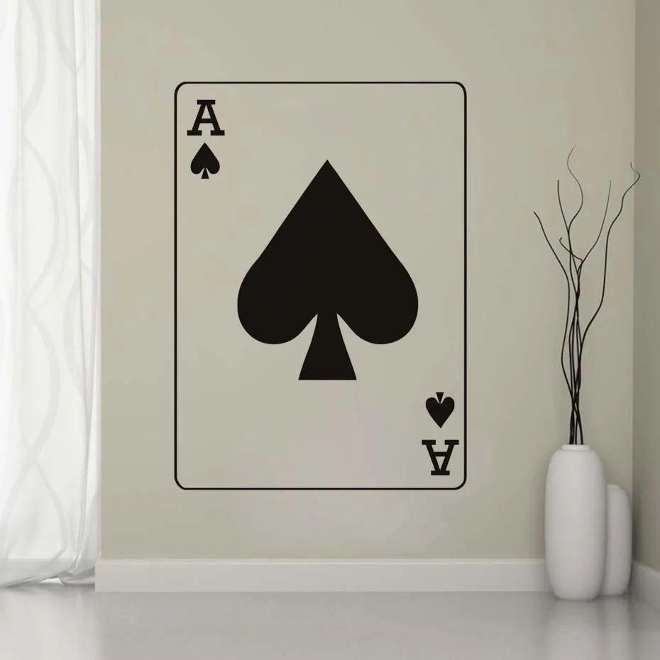 Poker Ace Of Spades наклейки на стену для игровой комнаты новый дизайн выдолбленные ПВХ