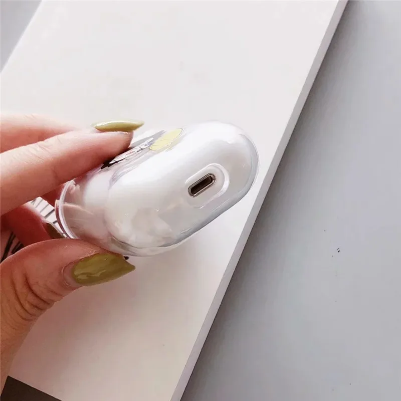 Прозрачный беспроводной чехол для наушников Airpods с милым мультяшным единорогом