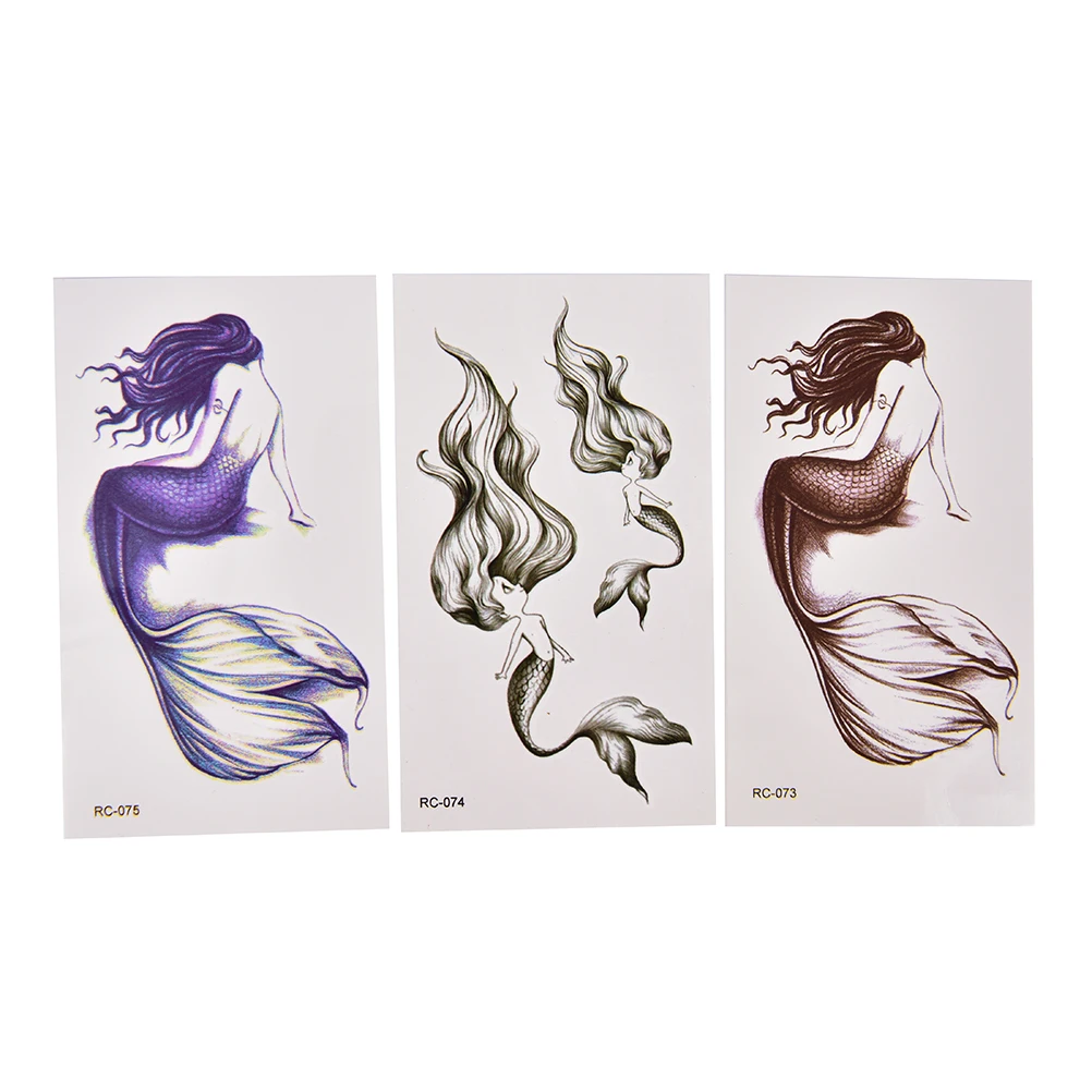 1 лист водонепроницаемый Русалка Временные татуировки на руку ногу тела флэш