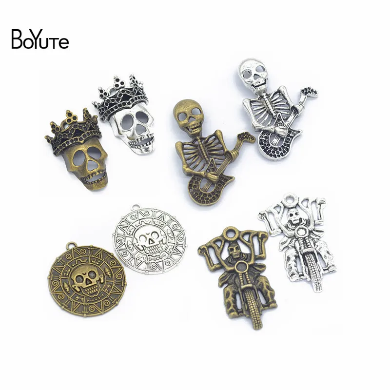 BoYuTe (20 шт./лот) оптовая продажа металлический сплав кулон череп скелет амулеты Diy