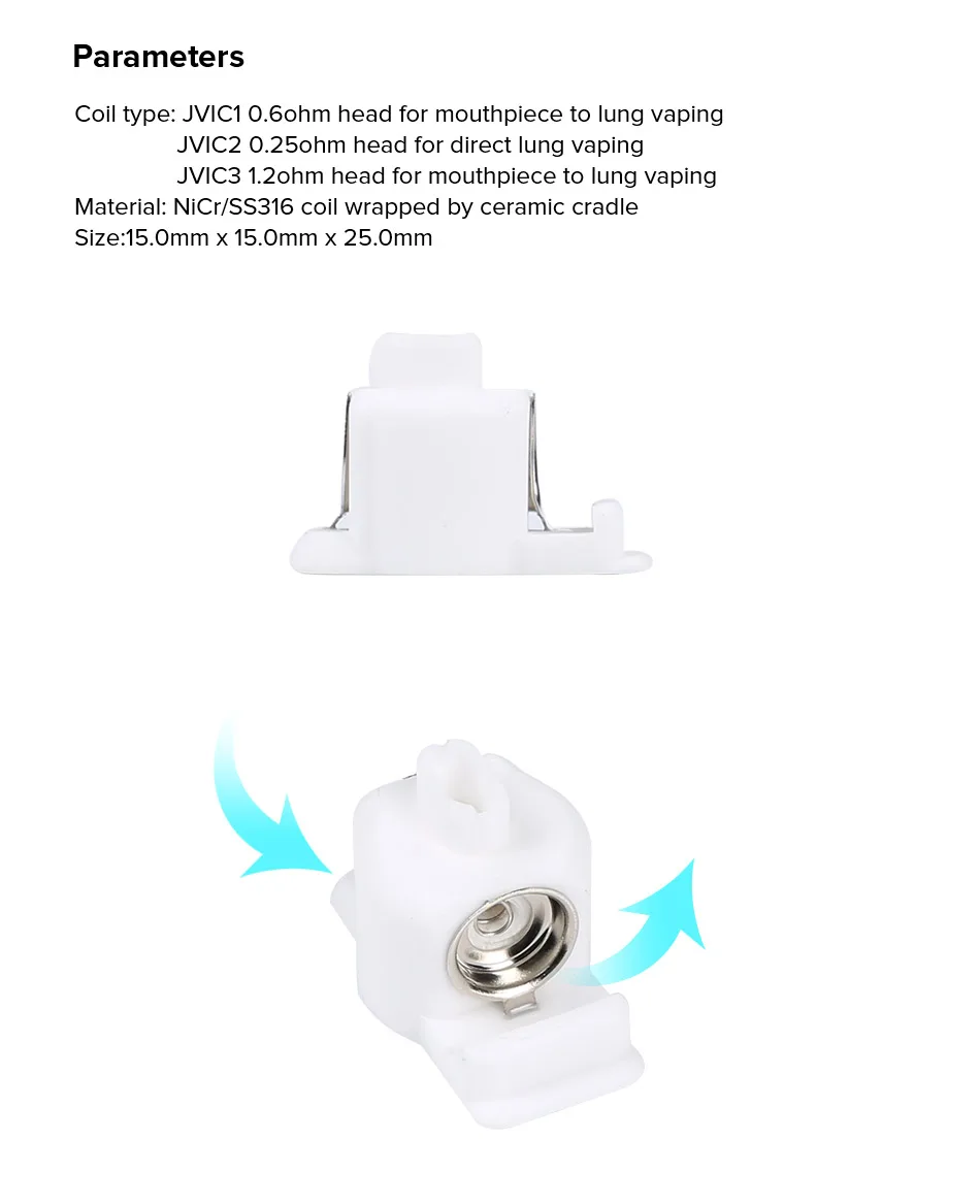 10 шт. Joyetech катушка ATOPACK JVIC1 JVIC2 JVC3 атомайзер ядро 0.6ohm 0.25ohm 1.2ohm для Joyetech ATOPACK картридж