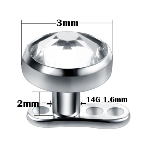 T0403x10 10 шт./лот G23 Титан микро кожный пирсинг кожа дайвер микро кожа ювелирные изделия поверхность штанги пирсинг Кожный Якорь верхняя база - Окраска металла: T0403x10