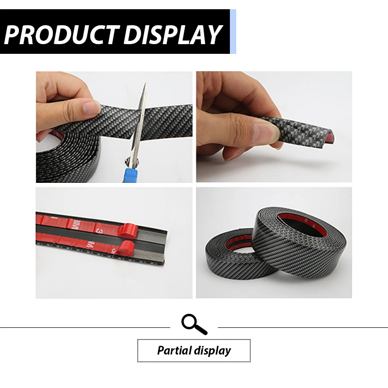 Автомобильные наклейки 5D из углеродного волокна резиновый протектор порога для