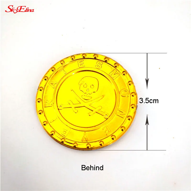 100 шт. пластиковые золотые символы доллара монета и капитан Пиратская реквизит