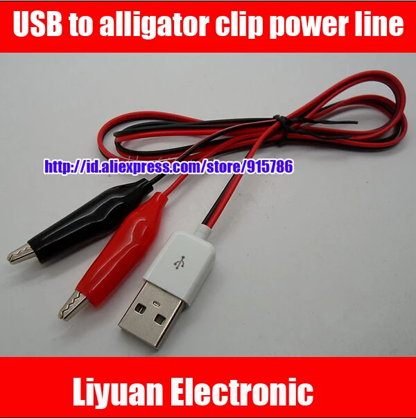 10 шт. тестовых проводов USB в alligator clip/USB clip power line/USB кабель питания 50 см|usb to|usb powerusb