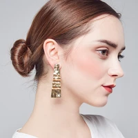2018 new high quality brass big ear post silver shiny plated large irregular wave punk hoop earrings party for women wholesale