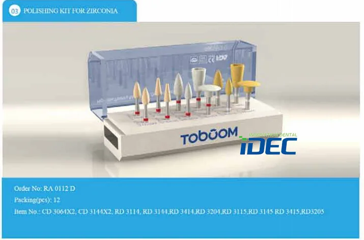 Фильцы зуботехнические полировочные набор боров для циркония реставрации RA0112D 12