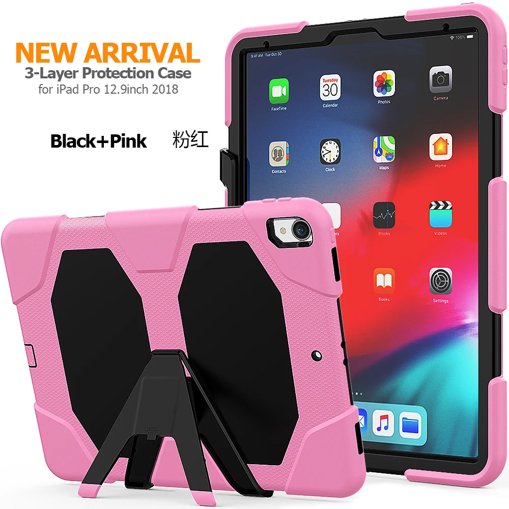 Чехол для ipad pro 12,"() панцири подставки Крышка для Apple ipad pro 12,9 дюймов Heavy Duty PC+ Силиконовый защитный плёнки ручка