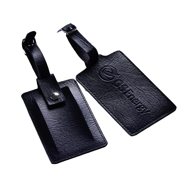 

Sample Cost Custom PVC Leather Travel Luggage Tag with Name Card Backside
