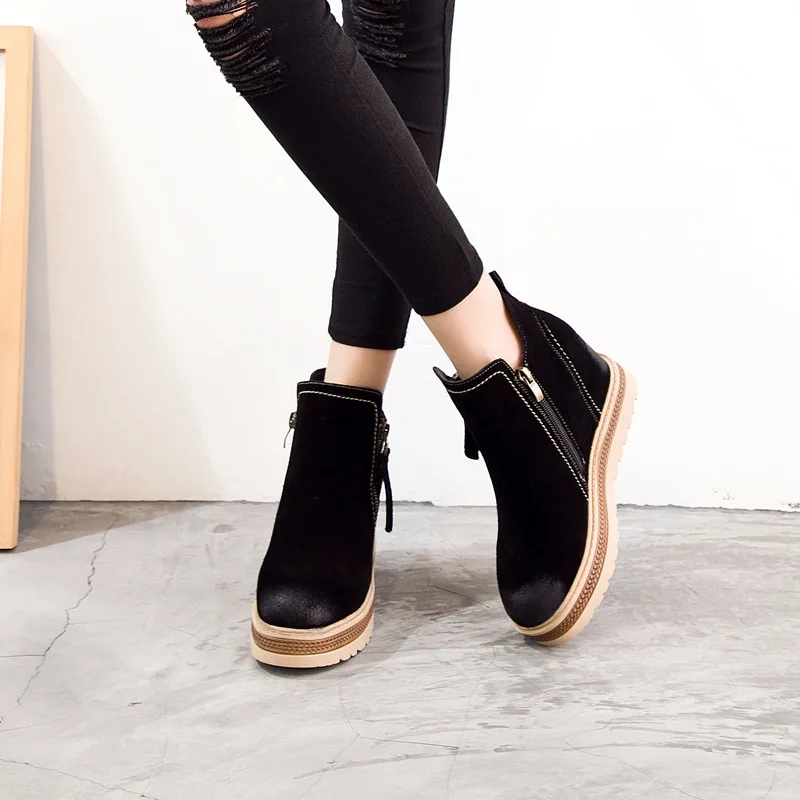 Женская обувь botines mujer 2018 зимние ботинки женские из натуральной кожи модные