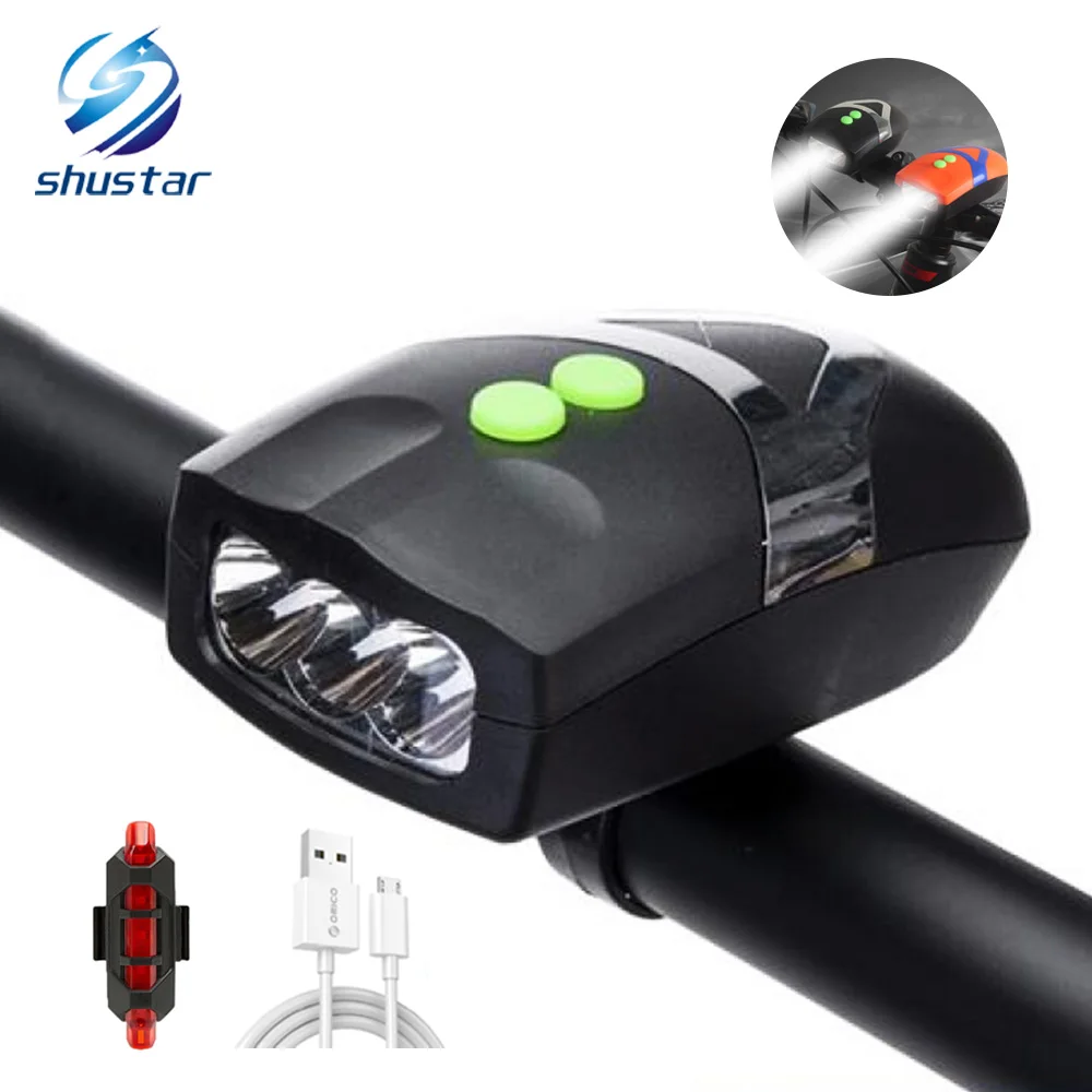 3LED3 режим освещения 4 вида звук рога велосипедные фары USB зарядка предупреждение