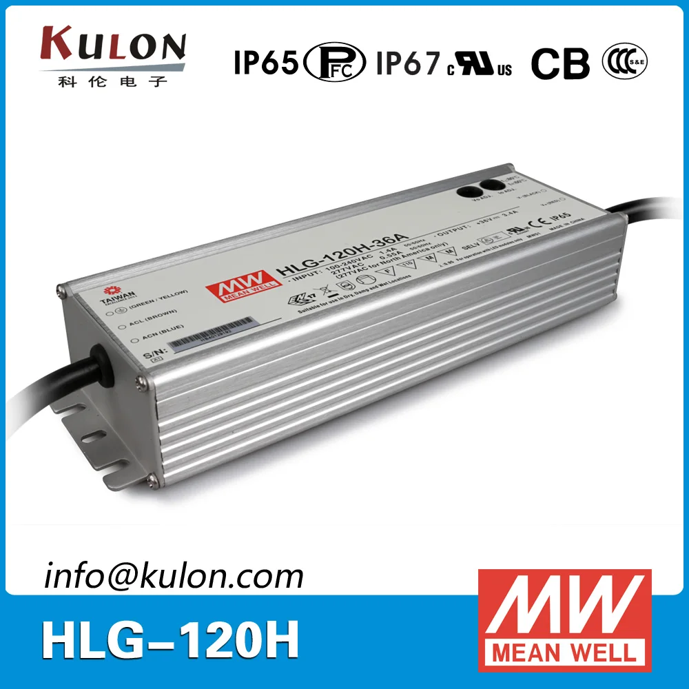 

Оригинальный светодиодный источник питания Meanwell HLG-120H-36A 120W 3.4A 36В, IP65