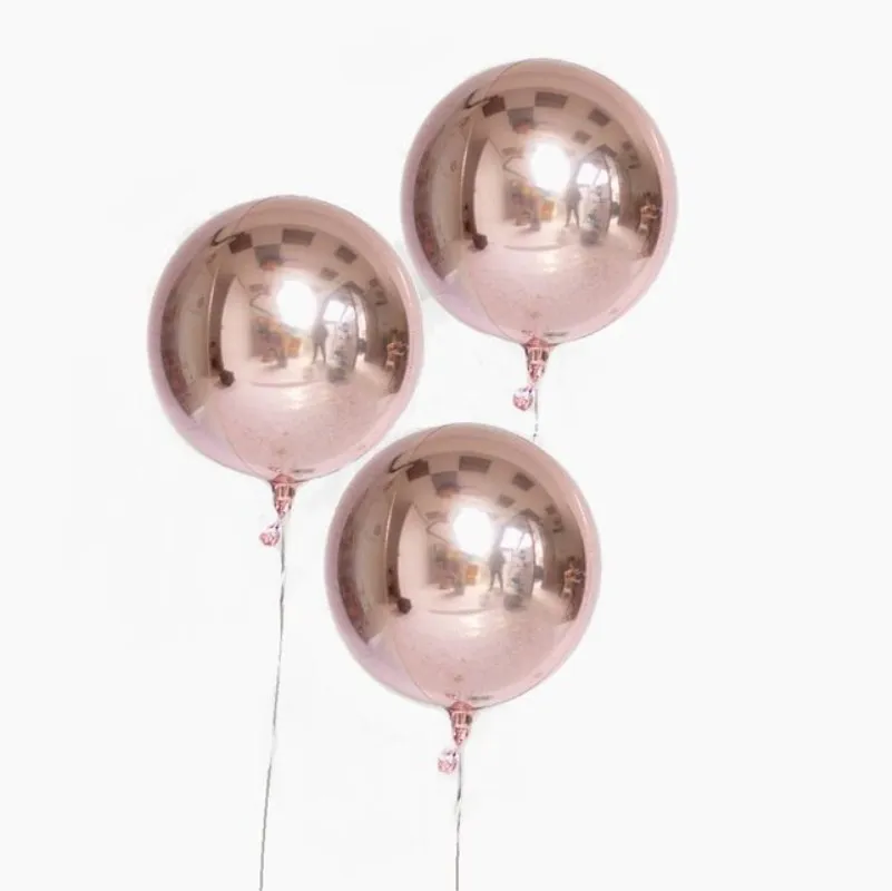 

20pcs 10inch Metallic Dimensional Rose Gold Silver Foil 4D Balloons Wedding Birthday Party Decor Helium Inflatable Globos Supply