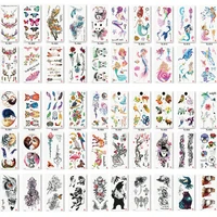 50pcslot waterproof temporary tattoo stickers on the body art 3d feather rose eagle pattern fake tattoo stickers