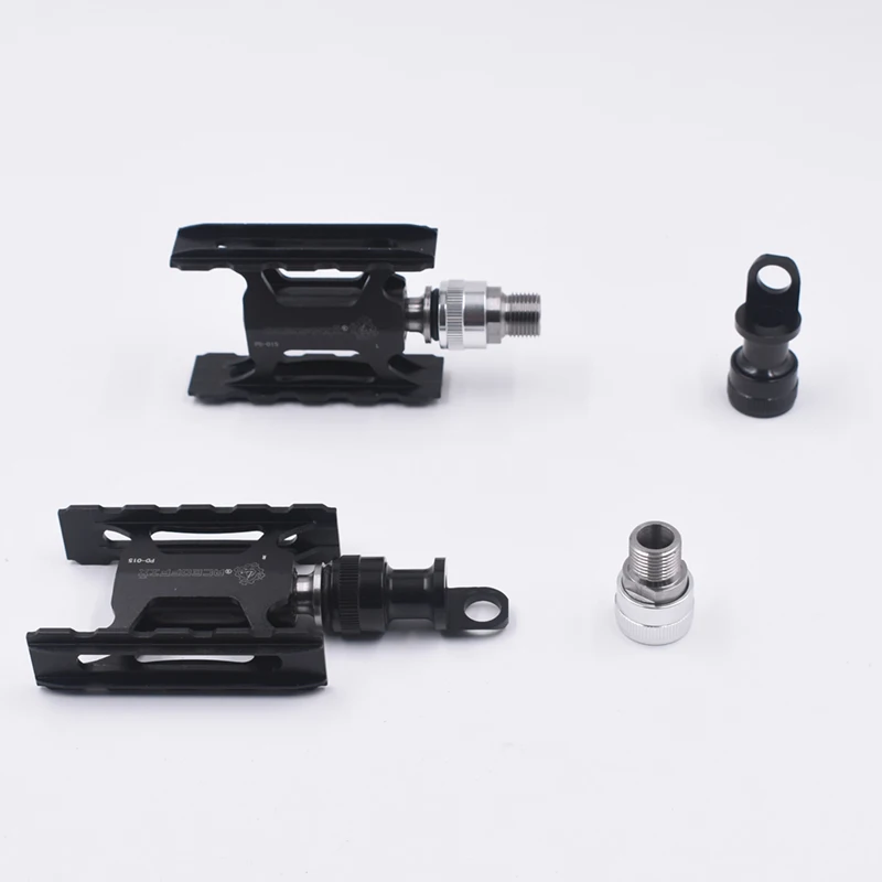 pedals and 2 holders TWTOPSE педаль велосипеда титановые оси быстрый выпуск для Brompton велосипед CNC Легкие педали TI 3 подшипники сверхлегкие велосипедные педали - Цвет: pedals and 2 holders
