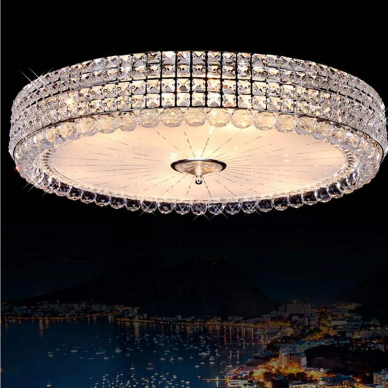 Modern simple circular high power LED chip crystal ceiling lamp living room bedroom led lighting fixture lamps light | Лампы и